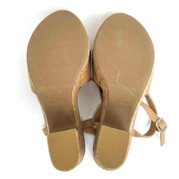 Sun + Stone Jamie T-Strap Block Heel Platform Wedge Sandals Size 9.5M - Picture 7 of 12